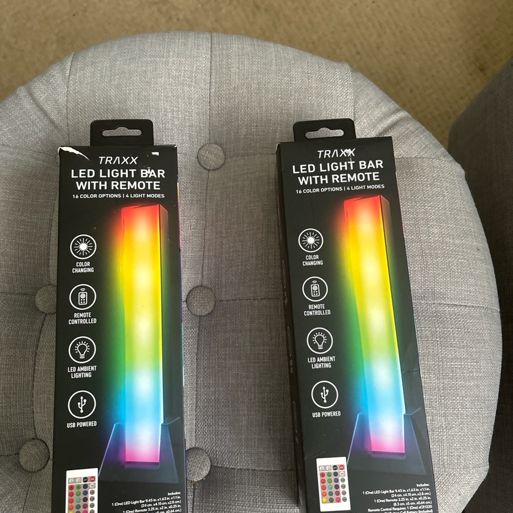 2 for 1 Traxx remote control color changing light bars